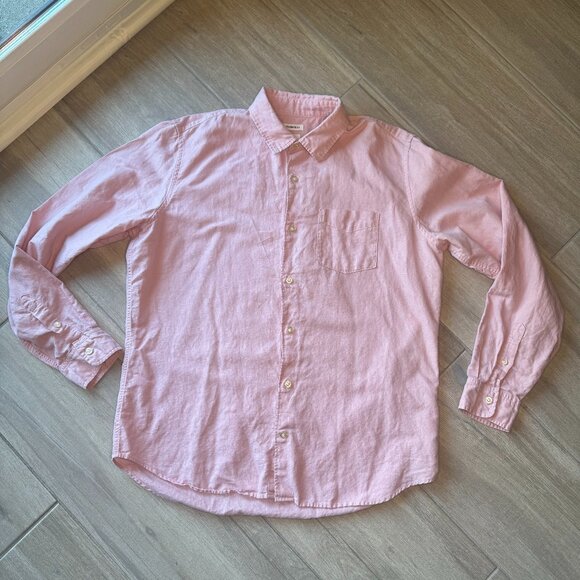 GAP Pink Linen Cotton Button Down Shirt – Size Large - Picture 1 of 5
